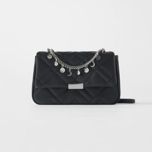 Zara Quilted Black Crossbody Bag NWT